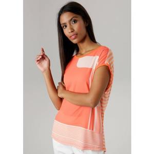 Aniston SELECTED Shirtbluse, mit gestreiftem Rücken und überschnittenen Schultern - NEUE KOLLEKTION