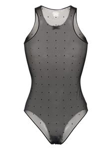 Dsquared2 rhinestone-embellished mesh bodysuit - Zwart