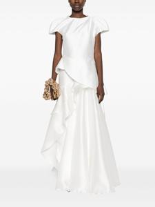 gabycharbachy Gaby Charbachy Asymmetrische satijnen rok - Wit