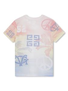 Givenchy Kids Katoenen T-shirt met logoprint - Blauw