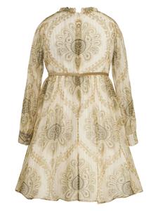 ETRO KIDS paisley-print silk dress - Beige
