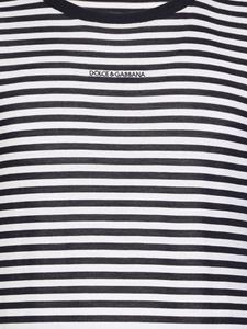 dolce&gabbana Dolce & Gabbana Gestreepte trui met geborduurd logo - Wit