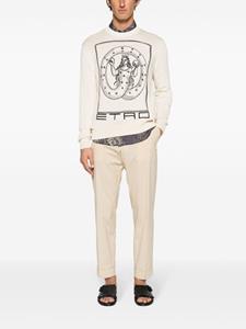 ETRO motif-embroidered cotton jumper - Beige