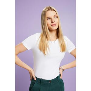 Esprit T-shirt met ronde hals en korte mouwen