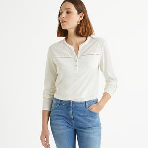 ANNE WEYBURN T-shirt met tuniekhals en lange mouwen