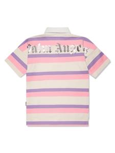 Palm Angels Kids Gestreept poloshirt met logoprint - Roze