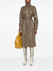 BOSS Flared blousejurk met ceintuur - Bruin