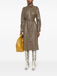 BOSS perforated belted shirt dress - Bruin