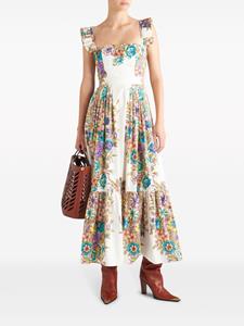 ETRO Midi-jurk met bloemenprint - Wit