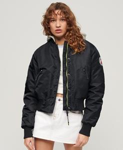 Superdry Vrouwen Bomberjack met Capuchon Blauw