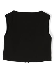 msgmkids MSGM Kids Cropped gilet met geborduurd logo - Zwart