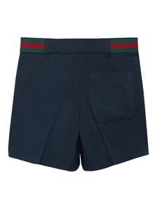 guccikids Gucci Kids Katoenen shorts met Web-streep - Blauw