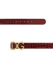 dolce&gabbana Dolce & Gabbana Riem met krokodillen-reliëf - Bruin