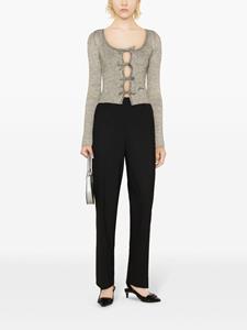 GANNI Mid waist pantalon - Zwart