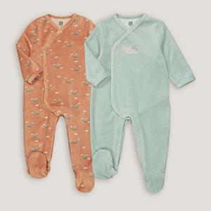 LA REDOUTE COLLECTIONS Set van 2 pyjama's in fluweel, mountain