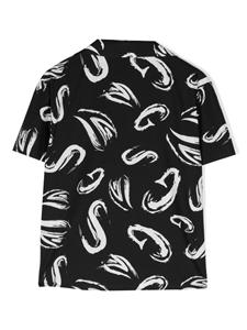 msgmkids MSGM Kids Popeline shirt met abstracte print - Zwart