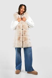 Boohoo Bodywarmer Met Faux Fur Zoom, Cream
