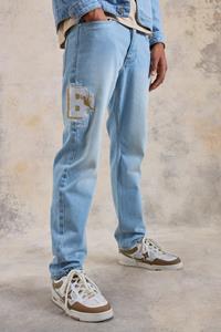 Boohoo Onbewerkte Jeans Met Rechte Pijpen, Ice Blue