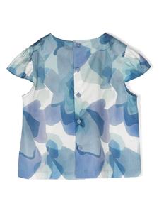 Il Gufo abstract-print cotton blouse - Blauw