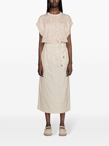 brunellocucinelli Brunello Cucinelli Midi-rok met trekkoord - Beige
