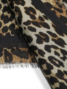 GANNI Sjaal met luipaardprint - Bruin