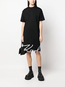 karllagerfeld Karl Lagerfeld Signature Hem jurk van biologisch katoen - Zwart