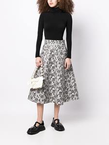 antoniomarras Antonio Marras Rok met geborduurde bloemen - Zwart