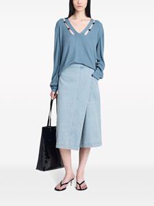 proenzaschoulerwhitelabel Proenza Schouler White Label Iris denim midi-rok - Blauw