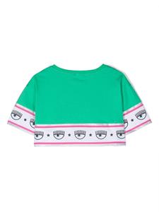 chiaraferragnikids Chiara Ferragni Kids T-shirt met logoprint - Groen