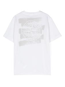 stoneislandjunior Stone Island Junior T-shirt met Compass-patroon - Wit