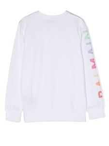 balmainkids Balmain Kids Sweater met logoprint - Wit
