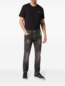 philippplein Philipp Plein Straight jeans met doodskopprint - Zwart