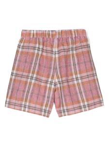 ilgufo Il Gufo Geruite linnen shorts - Roze