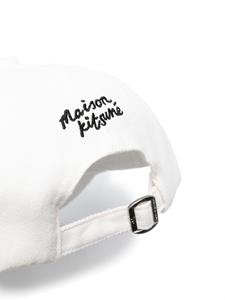 Maison Kitsuné Katoenen hoed met vossen-patroon - Wit