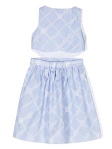 versacekids Versace Kids Gestreepte flared jurk - Blauw