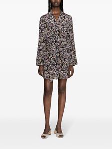 Zadig&Voltaire Zijden blousejurk met botanische print - Zwart