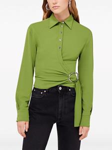 Rabanne Gedrapeerde wikkelblouse - Groen