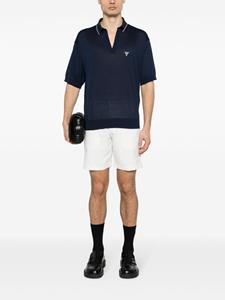 Prada Poloshirt met geborduurd logo - Blauw