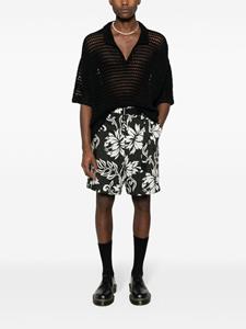 sacai Shorts met bloemenprint - Zwart