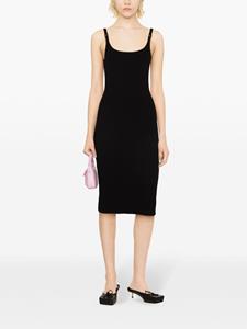 miumiu Miu Miu Jurk met logoplakkaat - Zwart