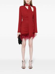 delavali De La Vali Mini-jurk met veren afwerking - Rood
