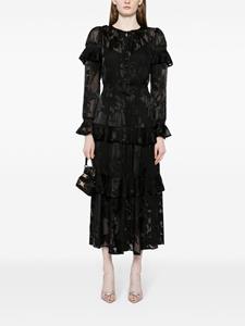 marchesarosa Marchesa Rosa Midi-jurk met bloemenprint - Zwart