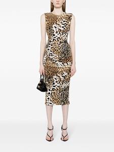 robertocavalli Roberto Cavalli Wikkeljurk met jaguarprint - Bruin