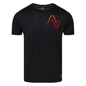 New Balance Hardloopshirt Graphic Impact Run - Zwart/Rood