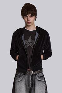 Jaded Man Black Velour Mini Monster Hoodie