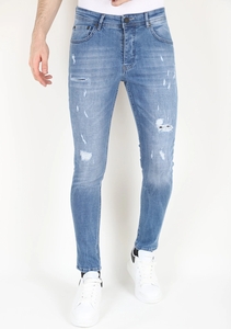 Mario Morato Slimfit spijkerbroek stonewash met gaten