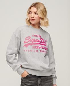 Superdry Vrouwen Ton sur ton Sweatshirt met Losse Pasvorm Grijs