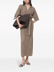 brunellocucinelli Brunello Cucinelli Gehaakte midi-jurk - Bruin