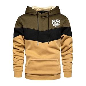 Dress in July Heart shaped New York print sports men's patchwork spring and autumn pullover hoodie outdoor sportswear