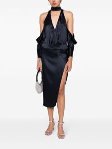 michellemason Michelle Mason Zijden blouse met uitgesneden details - Zwart